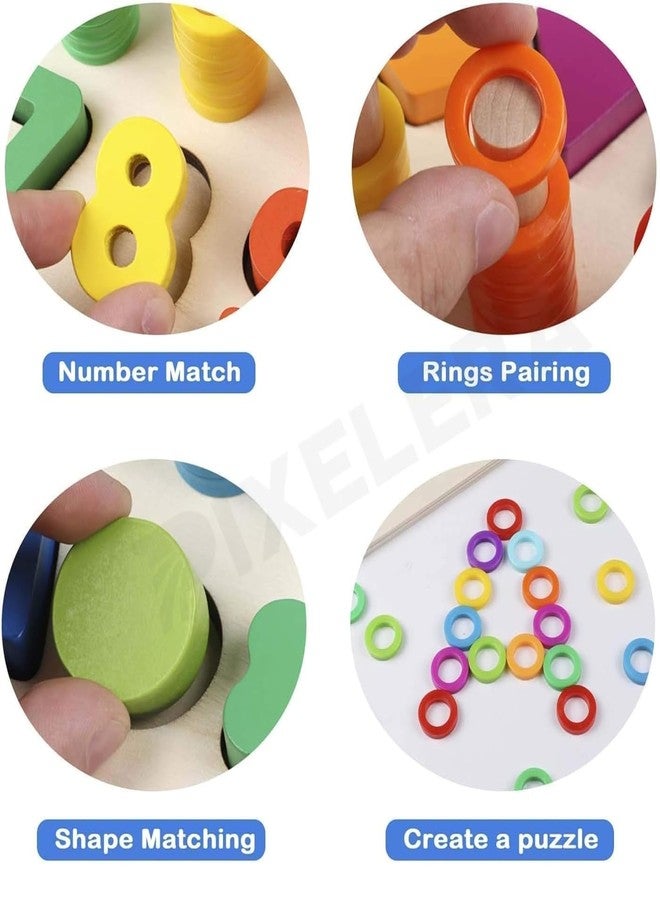 Fun4you-1-10 Counting Board with Shapes & Math Symbols | Educational Wooden Toy for Toddlers & Preschool Kids (2+ Years) Multicoloured - Image 5